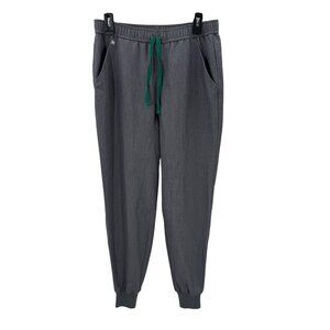 Figs Technical Collection Grey Jogger Scrub Pants Womens M Elastic Waist